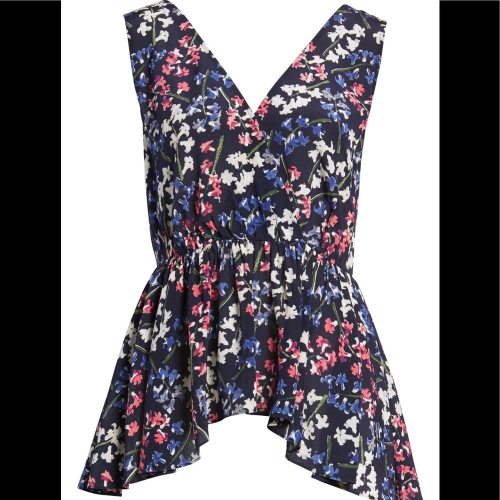 Lewit Sharkbite hem silk tank